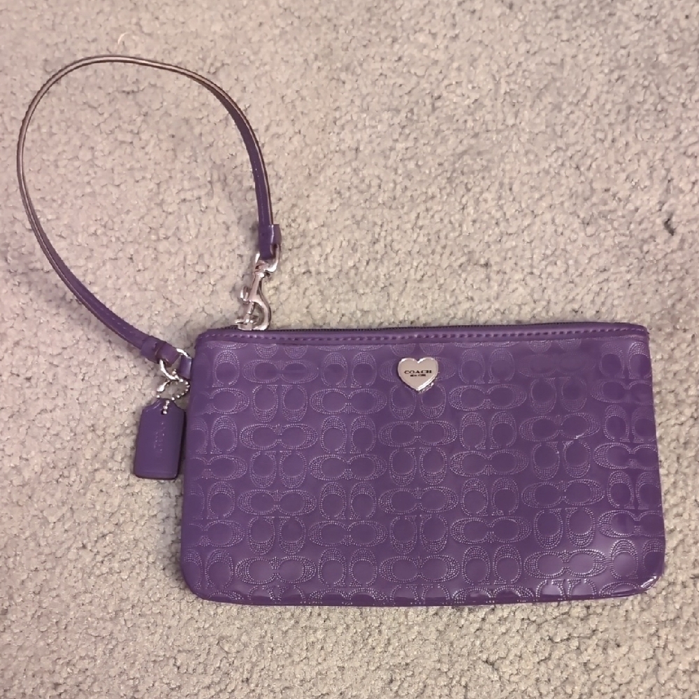 Coach Purple Wristlet Bag
